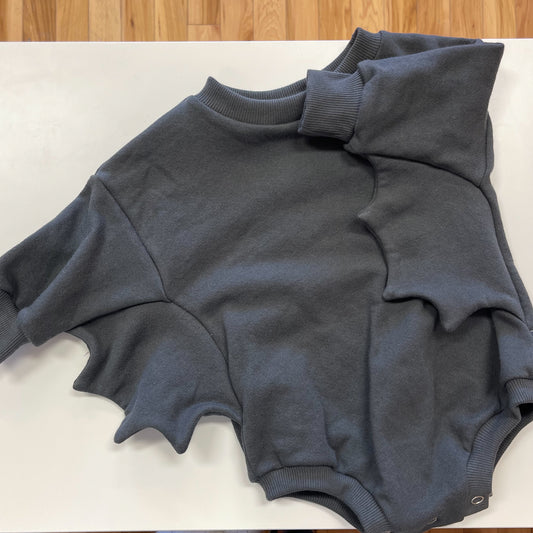 Bat Wing Sweater Romper | Granite
