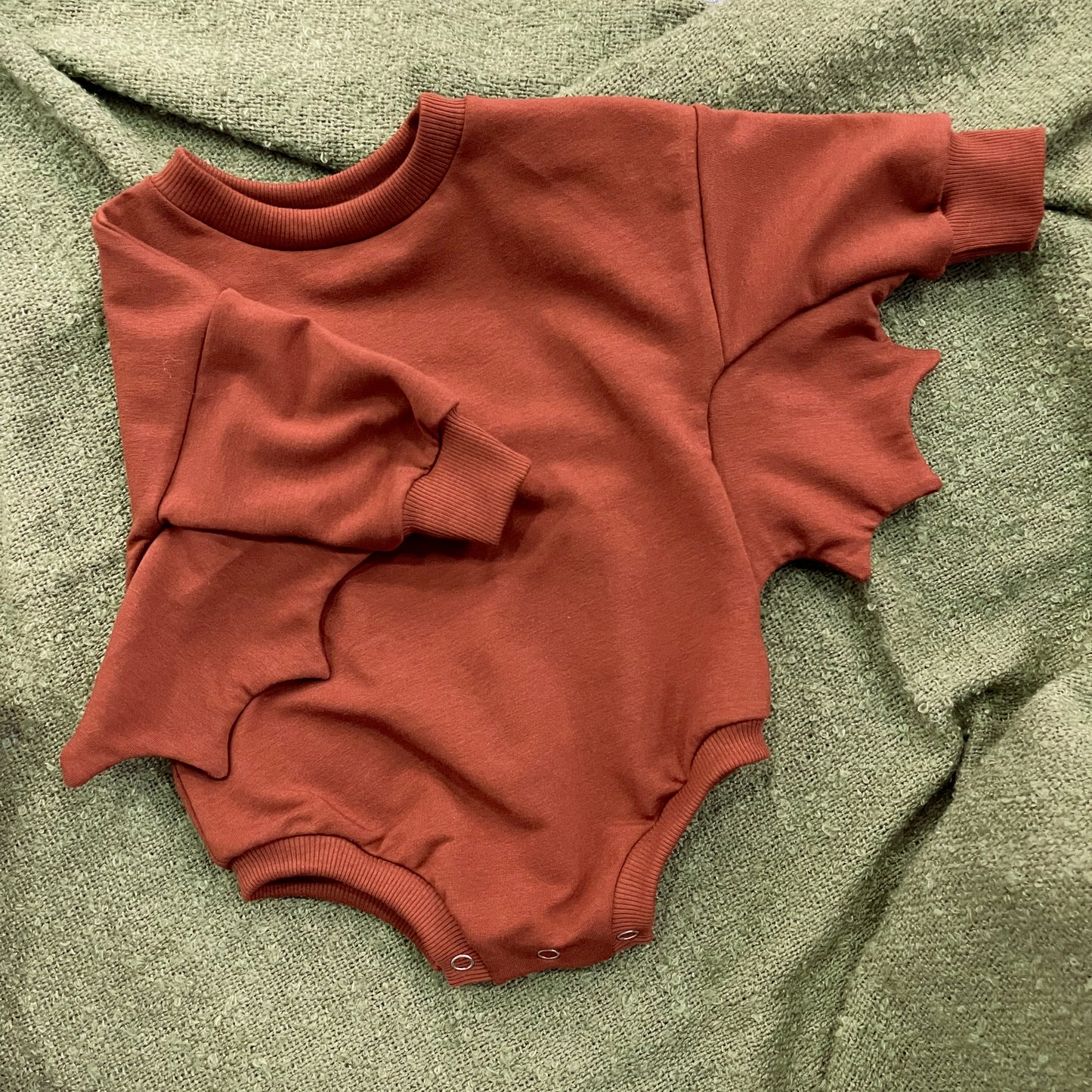 Bat Wing Sweater Romper | Gingerbread