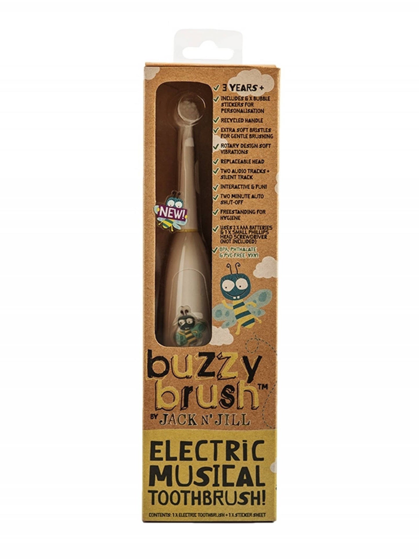 Jack N' Jill Kids & The Natural Family Company - Buzzy Brush Musical Electric Toothbrush