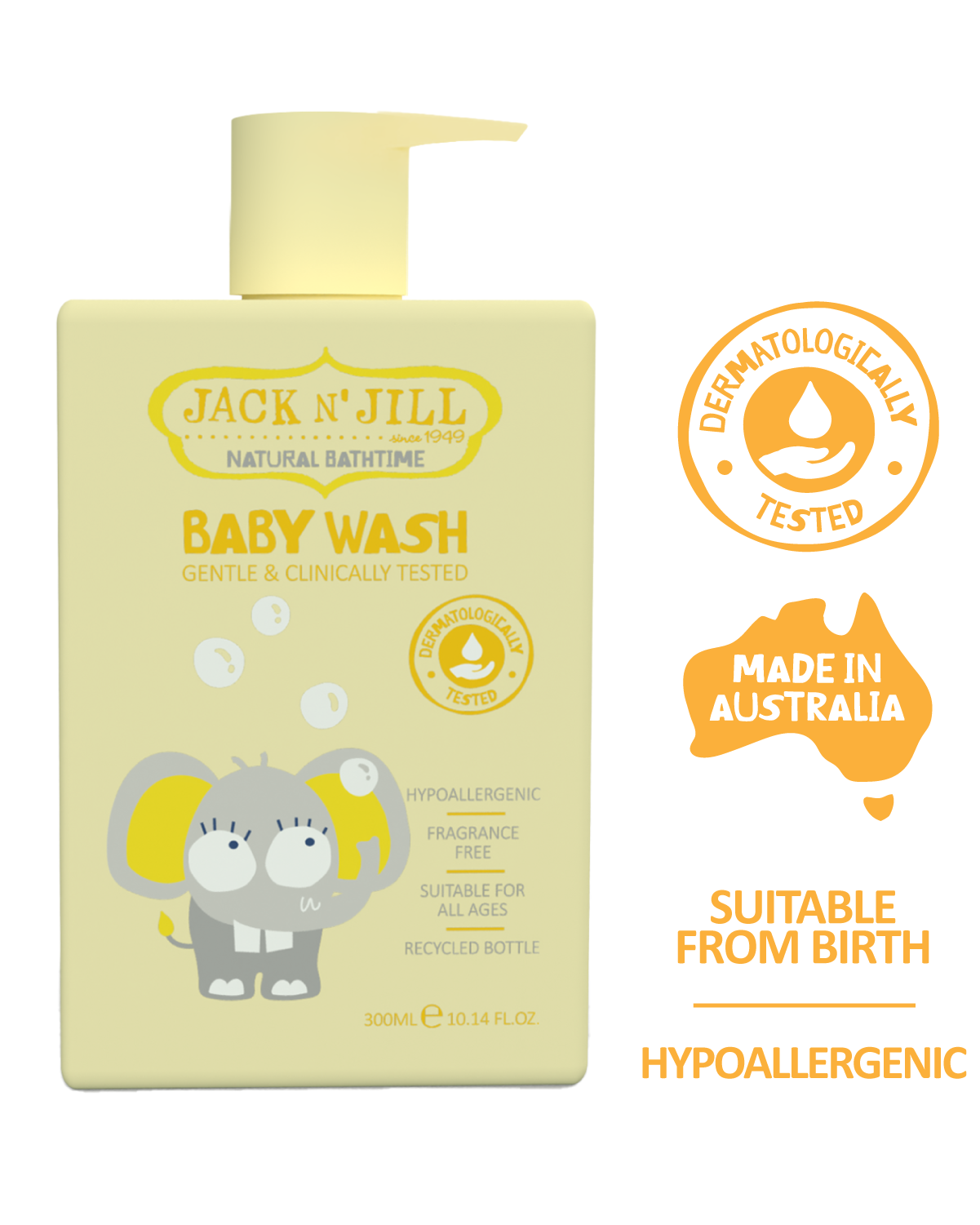 Jack N' Jill Kids & The Natural Family Company - Baby Wash - Natural 300mL